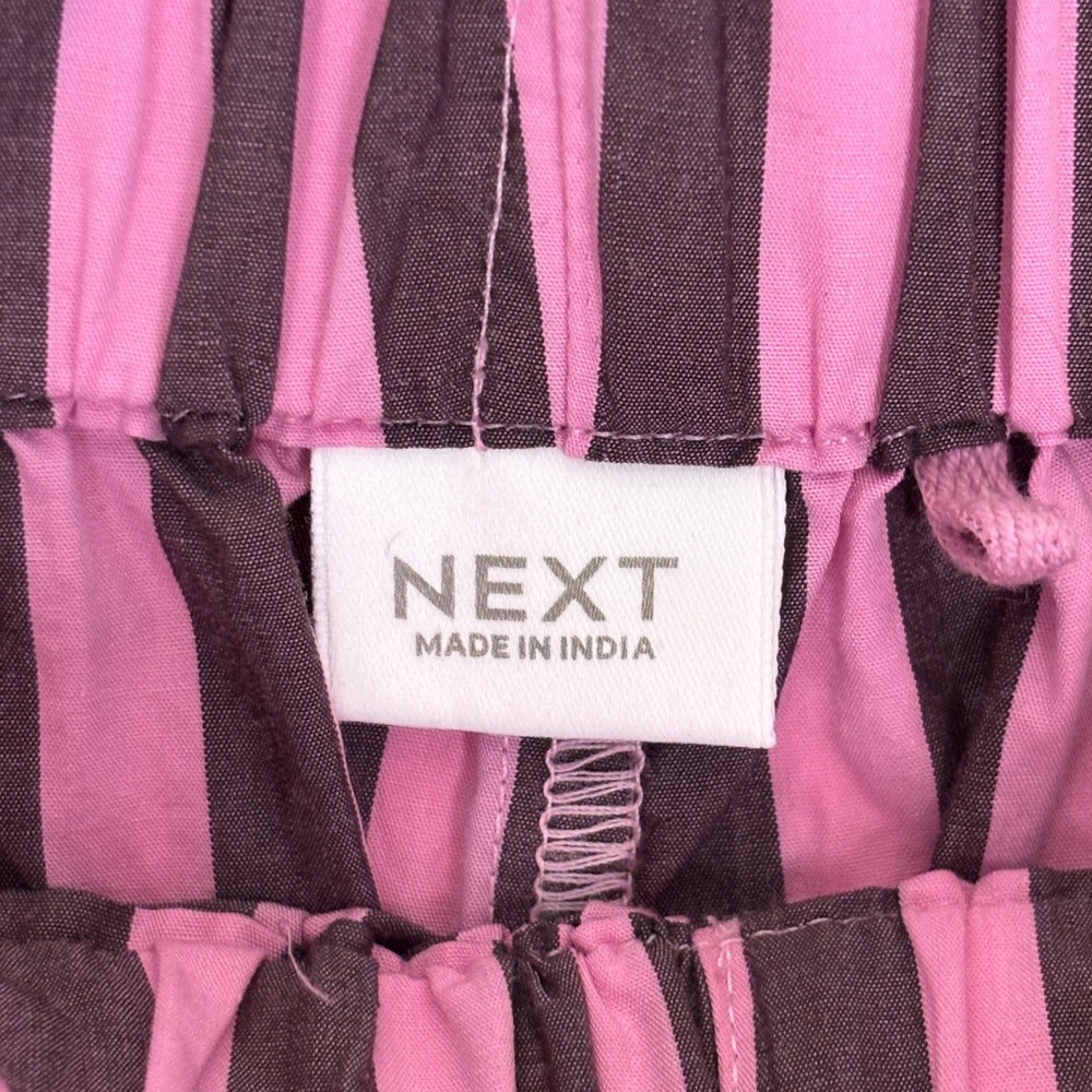 NEXT Stripe Cotton Button-Up Shirt & Pants Set Pink Girls Size 13yrs Casual wear - Picture 11 of 16